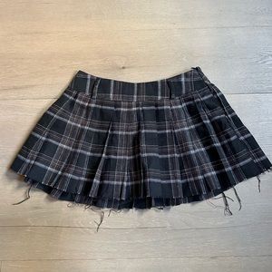 Plaid distressed Micro mini skirt